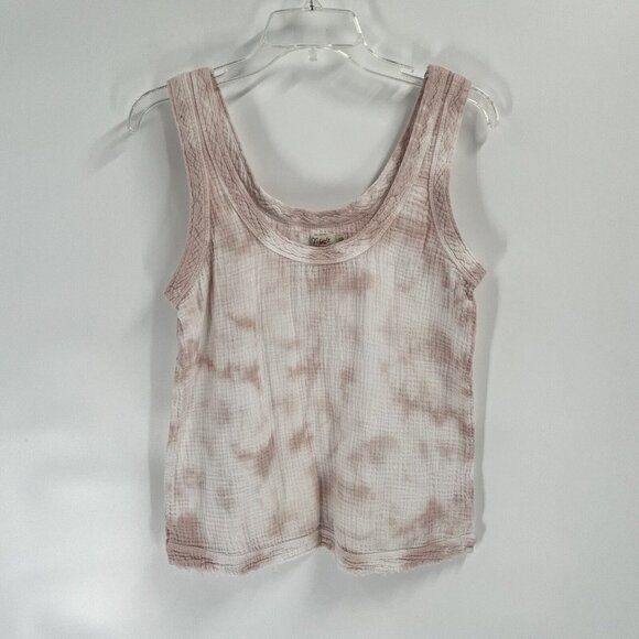 Faherty Tops - Faherty Pink Ventura Tie Dye Tank Top Organic Cotton Distressed Sz Medium